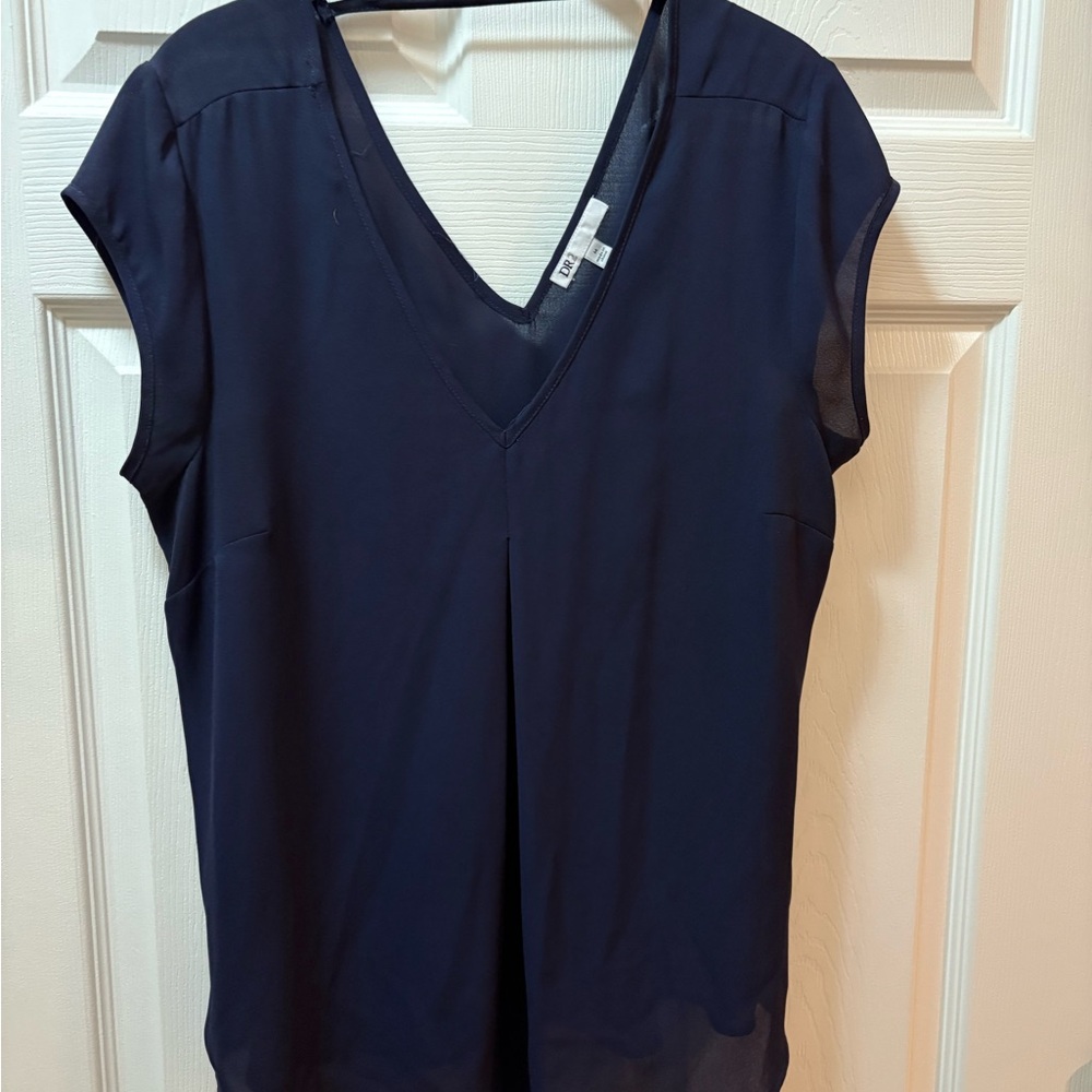 Elegant Navy V-Neck Women's Top